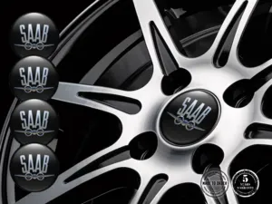 Saab Decalcomania Ruote Logo Cupola Silicone Gara